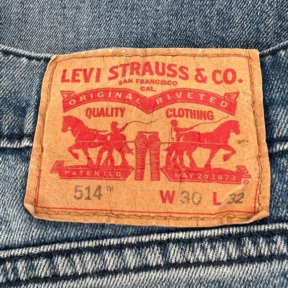 Levi's 514 Straight Fit Denim Jeans Size 30 x 32 Men's - Picture 2 of 5